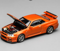 Motorhelix 1:64 Nissan Skyline GT-R (R34) V-Spec II Customized - Metallic Orange